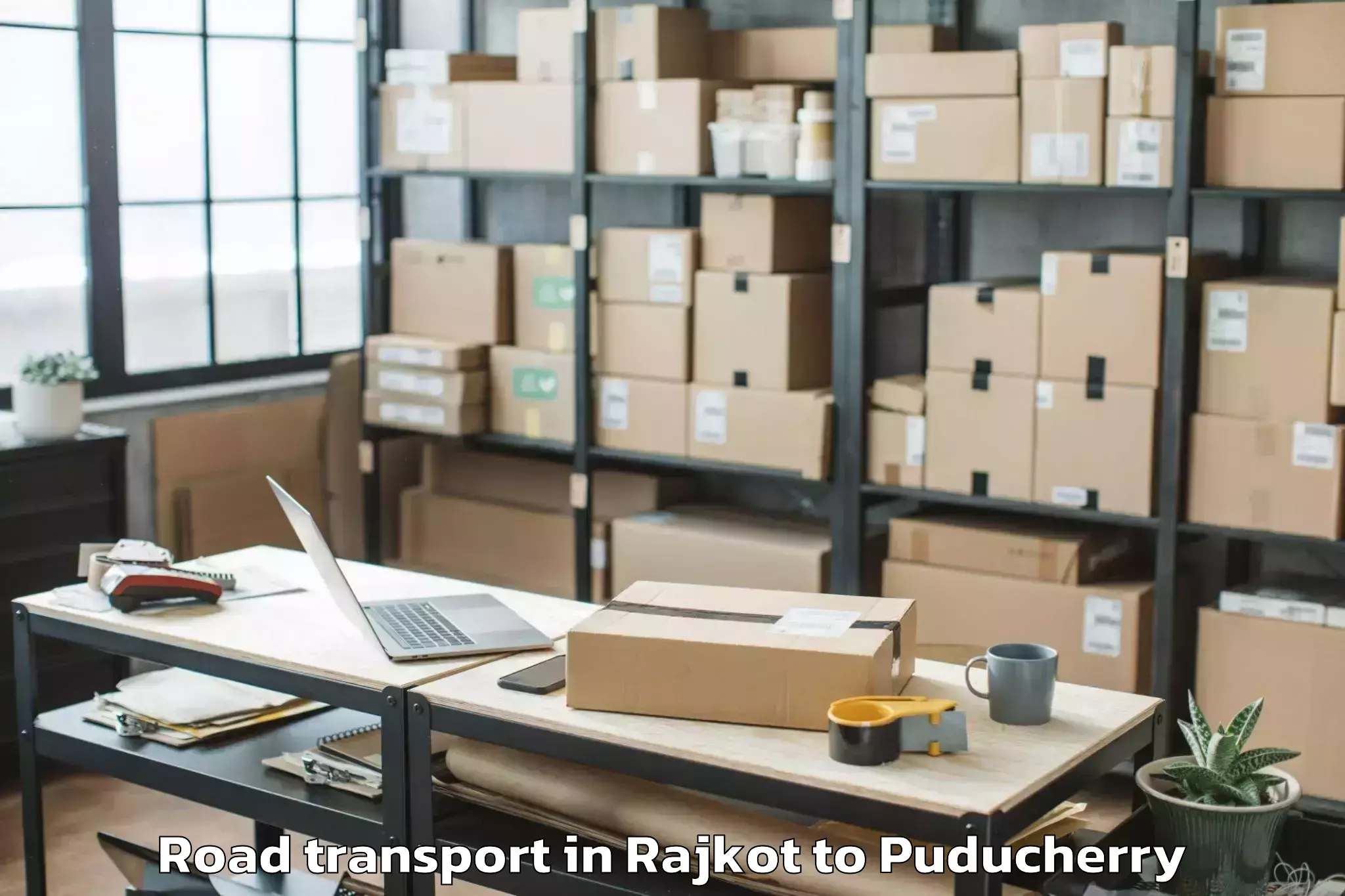 Top Rajkot to Pondicherry University Puduche Road Transport Available